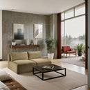 Meridian Shaggy Camel Corduroy Performance Fabric Modular Sofa IMAGE 2