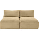 Meridian Shaggy Camel Corduroy Performance Fabric Modular Sofa IMAGE 3