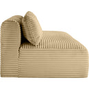 Meridian Shaggy Camel Corduroy Performance Fabric Modular Sofa IMAGE 4