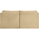 Meridian Shaggy Camel Corduroy Performance Fabric Modular Sofa IMAGE 5