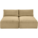 Meridian Shaggy Camel Corduroy Performance Fabric Modular Sofa IMAGE 6