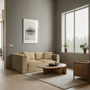 Meridian Shaggy Camel Corduroy Performance Fabric Modular Sofa IMAGE 2