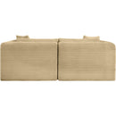 Meridian Shaggy Camel Corduroy Performance Fabric Modular Sofa IMAGE 5