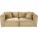 Meridian Shaggy Camel Corduroy Performance Fabric Modular Sofa IMAGE 6