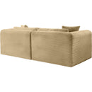 Meridian Shaggy Camel Corduroy Performance Fabric Modular Sofa IMAGE 7
