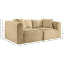 Meridian Shaggy Camel Corduroy Performance Fabric Modular Sofa IMAGE 9
