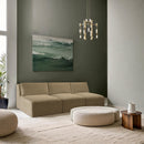 Meridian Shaggy Camel Corduroy Performance Fabric Modular Sofa IMAGE 2