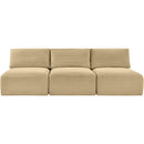 Meridian Shaggy Camel Corduroy Performance Fabric Modular Sofa IMAGE 3