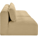 Meridian Shaggy Camel Corduroy Performance Fabric Modular Sofa IMAGE 4