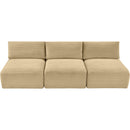 Meridian Shaggy Camel Corduroy Performance Fabric Modular Sofa IMAGE 6