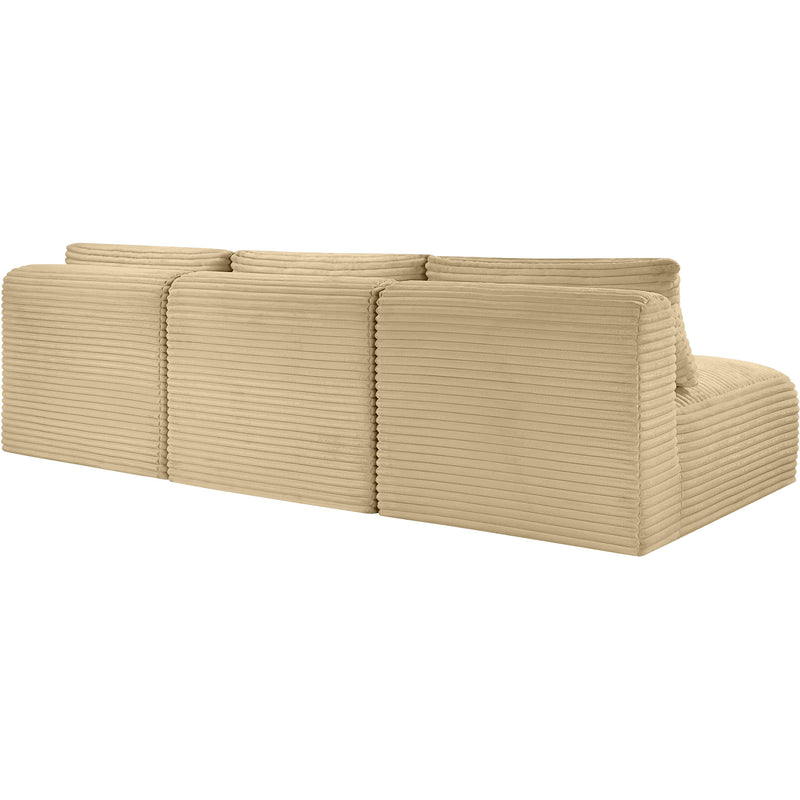Meridian Shaggy Camel Corduroy Performance Fabric Modular Sofa IMAGE 7