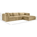 Meridian Shaggy Camel Corduroy Performance Fabric Modular Sectional IMAGE 12