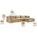 Meridian Shaggy Camel Corduroy Performance Fabric Modular Sectional IMAGE 13