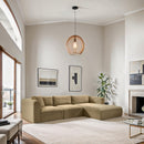 Meridian Shaggy Camel Corduroy Performance Fabric Modular Sectional IMAGE 2