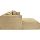 Meridian Shaggy Camel Corduroy Performance Fabric Modular Sectional IMAGE 4