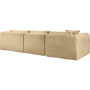 Meridian Shaggy Camel Corduroy Performance Fabric Modular Sectional IMAGE 7