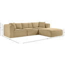 Meridian Shaggy Camel Corduroy Performance Fabric Modular Sectional IMAGE 12