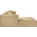 Meridian Shaggy Camel Corduroy Performance Fabric Modular Sectional IMAGE 4