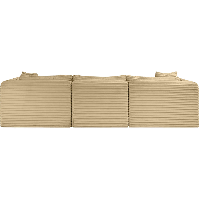 Meridian Shaggy Camel Corduroy Performance Fabric Modular Sectional IMAGE 5