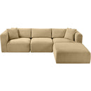 Meridian Shaggy Camel Corduroy Performance Fabric Modular Sectional IMAGE 6