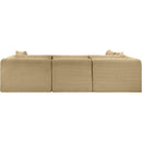 Meridian Shaggy Camel Corduroy Performance Fabric Modular Sectional IMAGE 5
