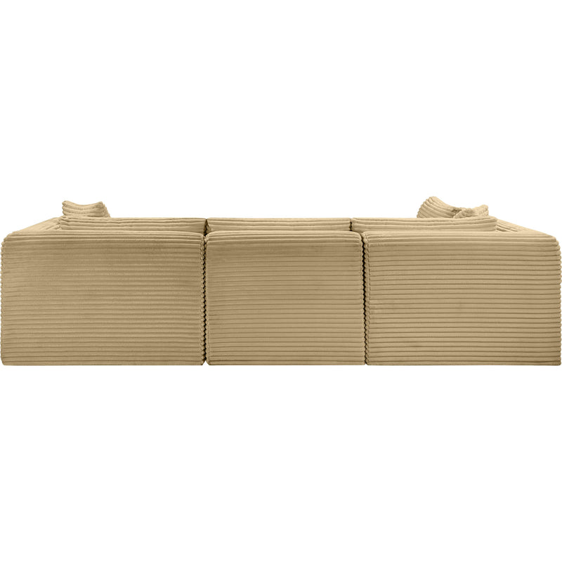 Meridian Shaggy Camel Corduroy Performance Fabric Modular Sectional IMAGE 5