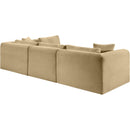 Meridian Shaggy Camel Corduroy Performance Fabric Modular Sectional IMAGE 7