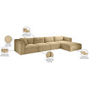 Meridian Shaggy Camel Corduroy Performance Fabric Modular Sectional IMAGE 13