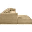 Meridian Shaggy Camel Corduroy Performance Fabric Modular Sectional IMAGE 4
