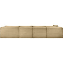Meridian Shaggy Camel Corduroy Performance Fabric Modular Sectional IMAGE 5