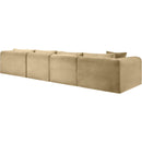 Meridian Shaggy Camel Corduroy Performance Fabric Modular Sectional IMAGE 7