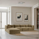 Meridian Shaggy Camel Corduroy Performance Fabric Modular Sectional IMAGE 2