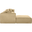 Meridian Shaggy Camel Corduroy Performance Fabric Modular Sectional IMAGE 4