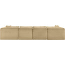 Meridian Shaggy Camel Corduroy Performance Fabric Modular Sectional IMAGE 5