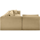 Meridian Shaggy Camel Corduroy Performance Fabric Modular Sectional IMAGE 4