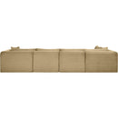 Meridian Shaggy Camel Corduroy Performance Fabric Modular Sectional IMAGE 5