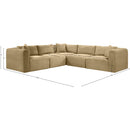 Meridian Shaggy Camel Corduroy Performance Fabric Modular Sectional IMAGE 11
