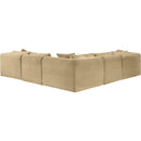 Meridian Shaggy Camel Corduroy Performance Fabric Modular Sectional IMAGE 5