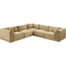 Meridian Shaggy Camel Corduroy Performance Fabric Modular Sectional IMAGE 6