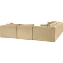 Meridian Shaggy Camel Corduroy Performance Fabric Modular Sectional IMAGE 7