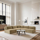 Meridian Shaggy Camel Corduroy Performance Fabric Modular Sectional IMAGE 2