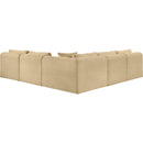 Meridian Shaggy Camel Corduroy Performance Fabric Modular Sectional IMAGE 5