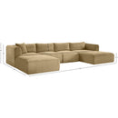 Meridian Shaggy Camel Corduroy Performance Fabric Modular Sectional IMAGE 12