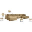Meridian Shaggy Camel Corduroy Performance Fabric Modular Sectional IMAGE 13