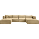 Meridian Shaggy Camel Corduroy Performance Fabric Modular Sectional IMAGE 3
