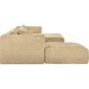 Meridian Shaggy Camel Corduroy Performance Fabric Modular Sectional IMAGE 4