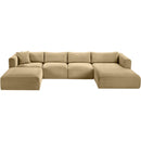 Meridian Shaggy Camel Corduroy Performance Fabric Modular Sectional IMAGE 6