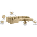 Meridian Shaggy Camel Corduroy Performance Fabric Modular Sectional IMAGE 13