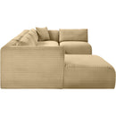 Meridian Shaggy Camel Corduroy Performance Fabric Modular Sectional IMAGE 4