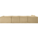 Meridian Shaggy Camel Corduroy Performance Fabric Modular Sectional IMAGE 5